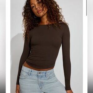 Garage Brown Long Sleeve Top